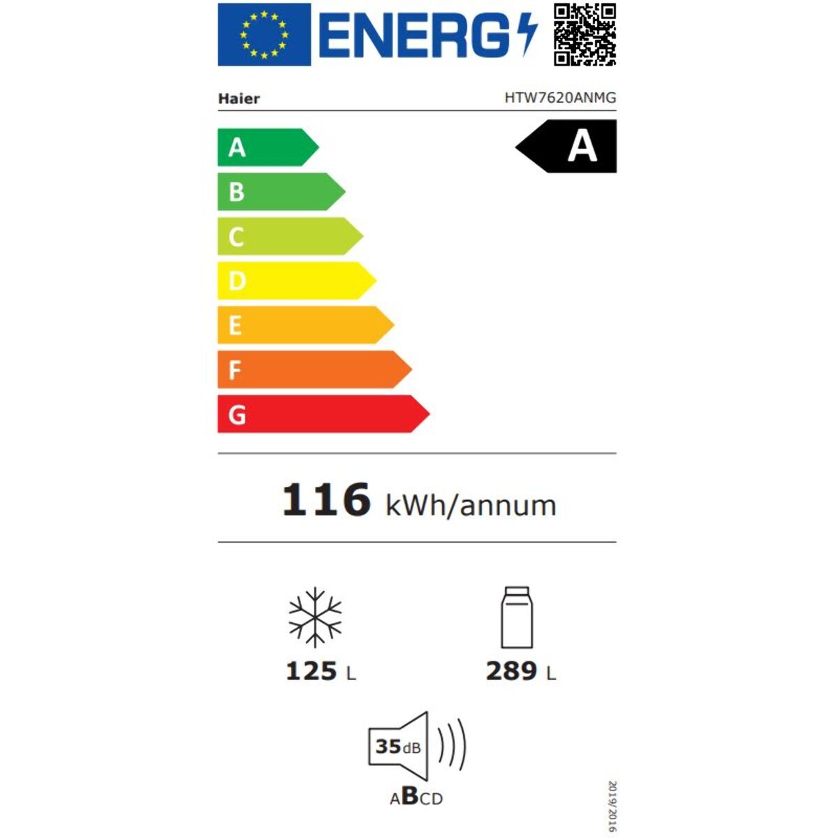 Réfrigérateur combiné HAIER HTW7620ANMG
