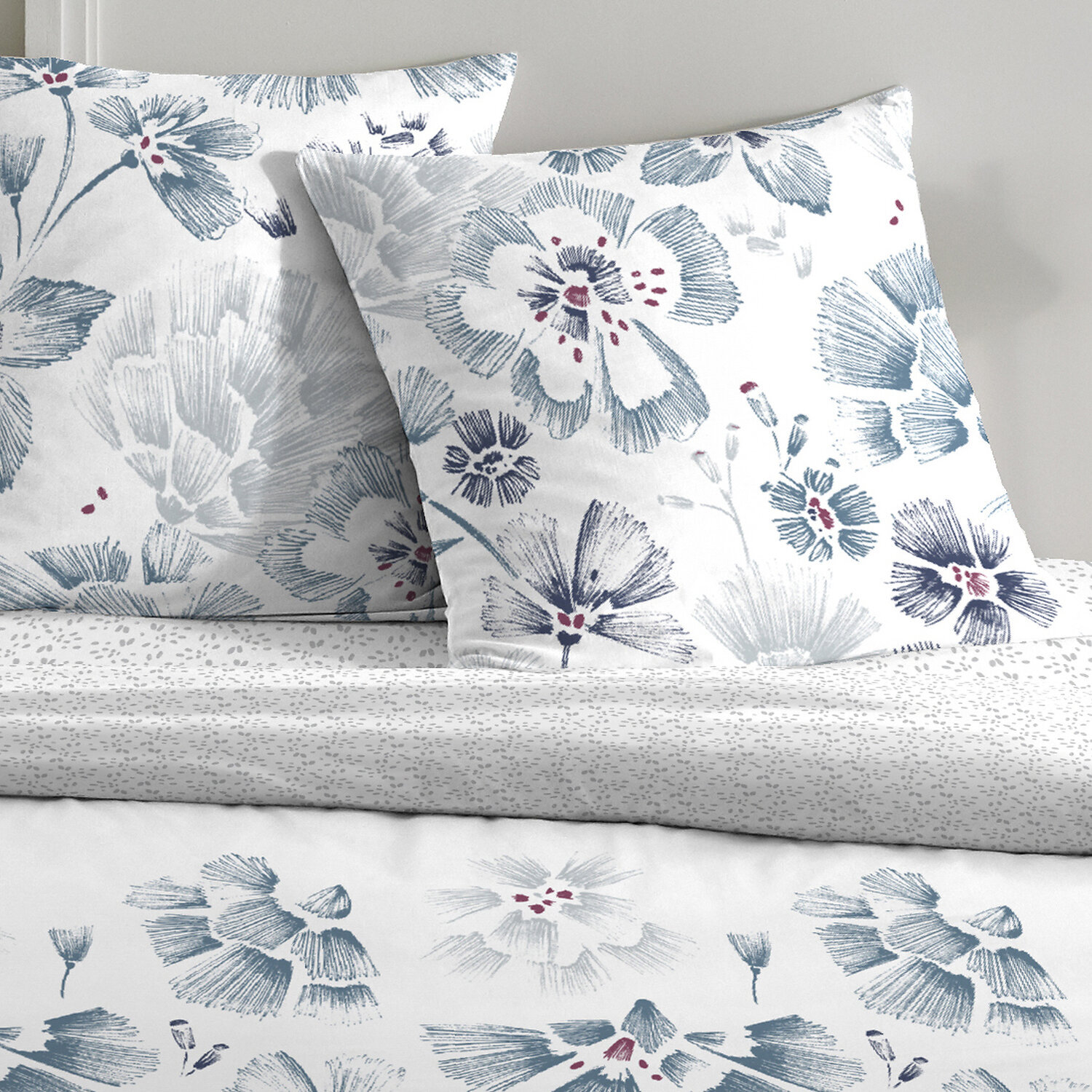 Parure housse de couette 3pcs 100% coton unie blanc ambre