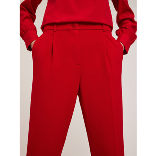 Motivi - Pantalón regular en tejido crepé - Rojo