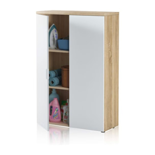 Armario auxiliar Work Blanco Artik (Blanco Mate) - Roble Canadian