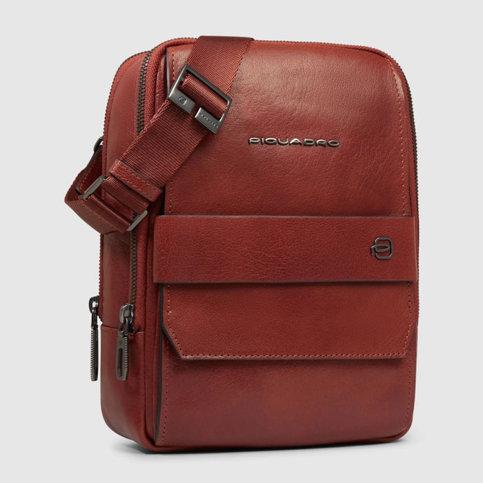 Piquadro Borsello in pelle porta iPad®mini con tasca per AirPods® e protezione RFID