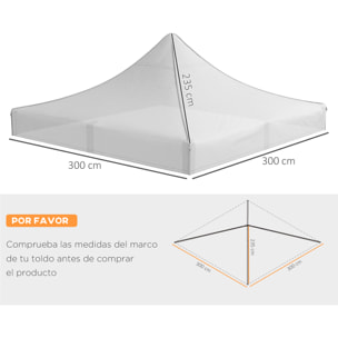 Techo de Carpa para Celebraciones 3x3 m Techo de Repuesto para Carpa Plegable de Tela Oxford con Techo Puntiagudo Impermeable y Anti-UV Blanco