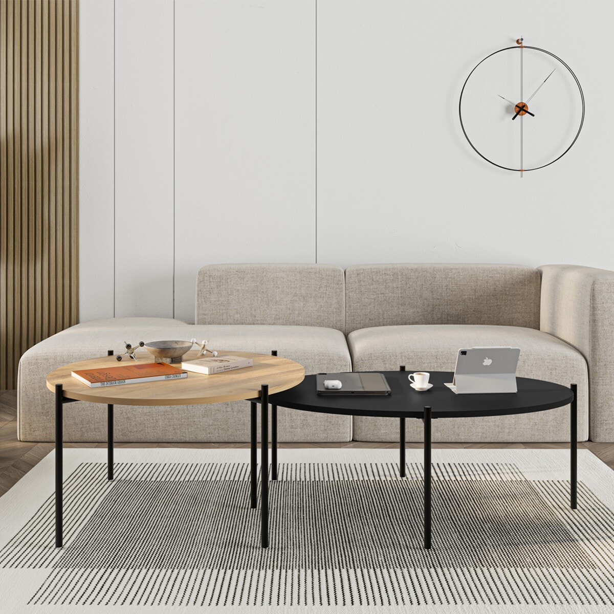 Lot de 2 tables basses gigognes - LORIS