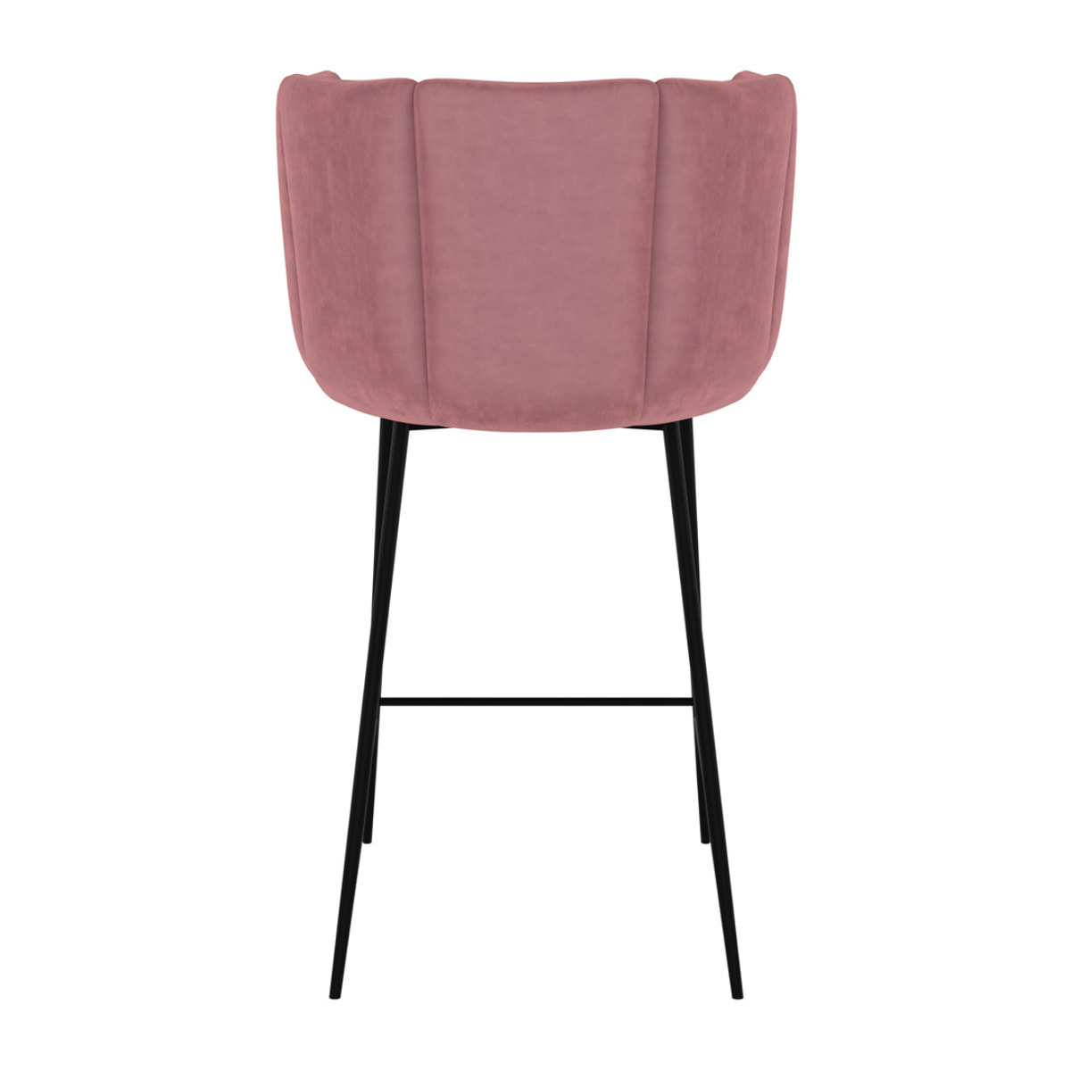 Lot de 2 chaises pour îlot central 67 cm en velours vieux rose - Rosy
