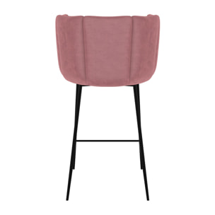 Lot de 2 chaises pour îlot central 67 cm en velours vieux rose - Rosy