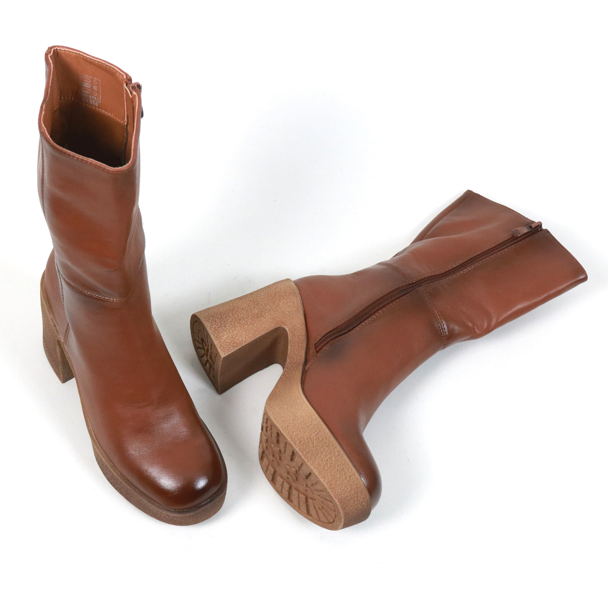 STIVALETTO LISCIO TACCO PARA MARRONE