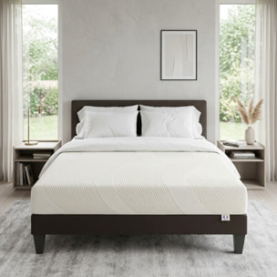 Matelas Paris, Soutien Ferme, 24 cm, Mémoire de Forme & Mousse Haute Densité, Fabrication Française, Déhoussable
