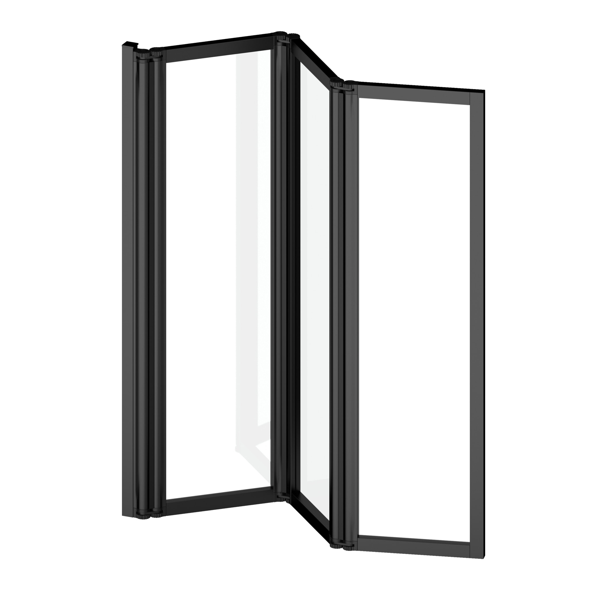 Pare baignoire Pivotant 3 Volets Noir Mat - 125x143 cm - Verre Trempé 4 mm - ZAGGY DARK