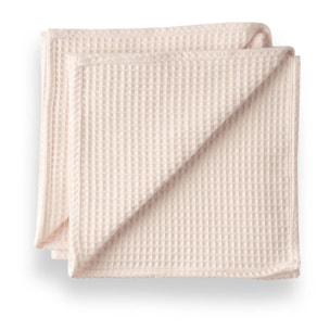 Pack 2 serviette Waffle Tremper Rose 45x45 cm