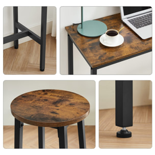 Set Bar Oslo con Tavolo Alto e 2 Sgabelli in Stile Industriale