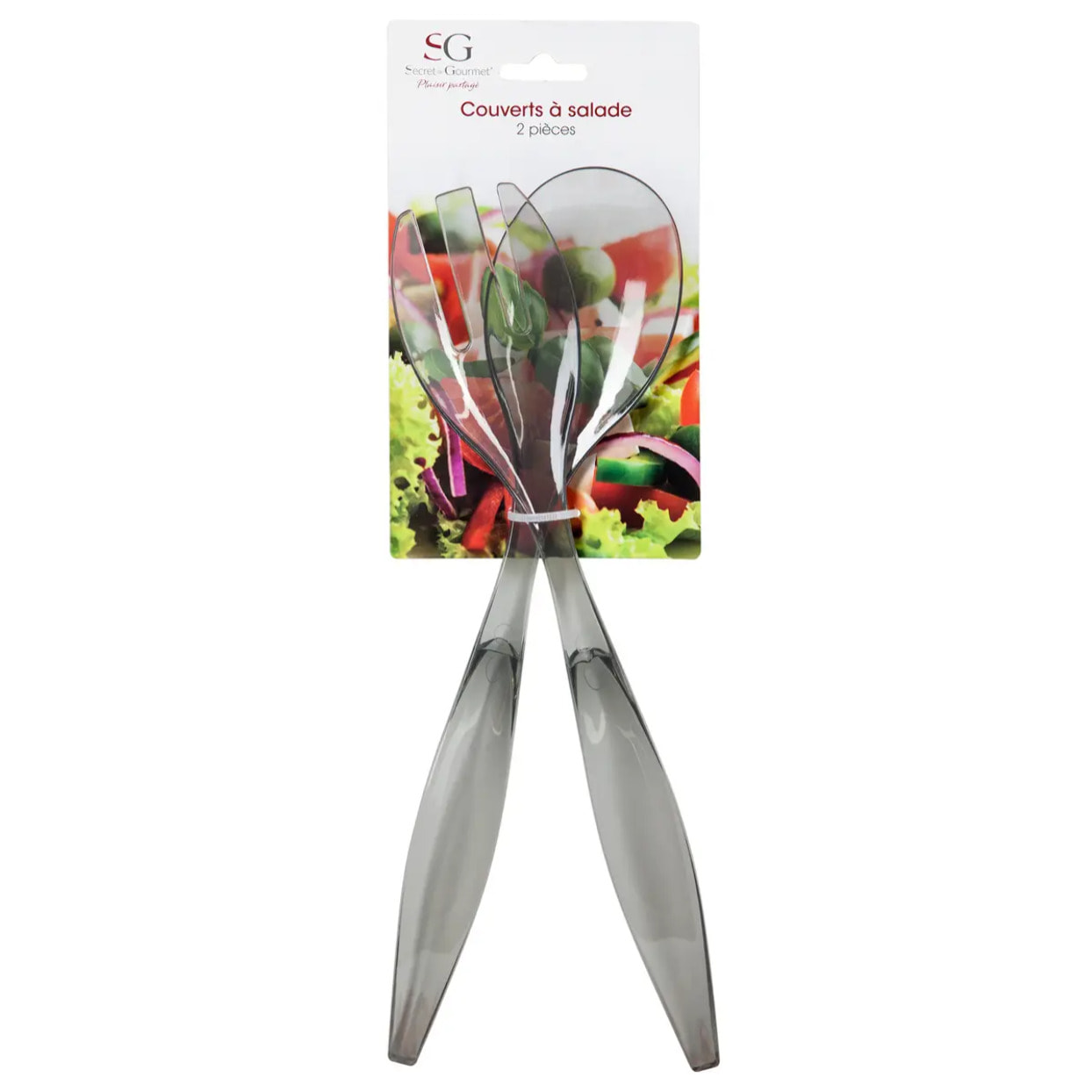 Couverts à salade "Square" gris charbon