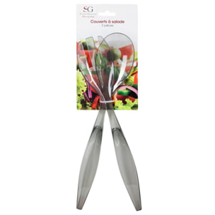 Couverts à salade "Square" gris charbon
