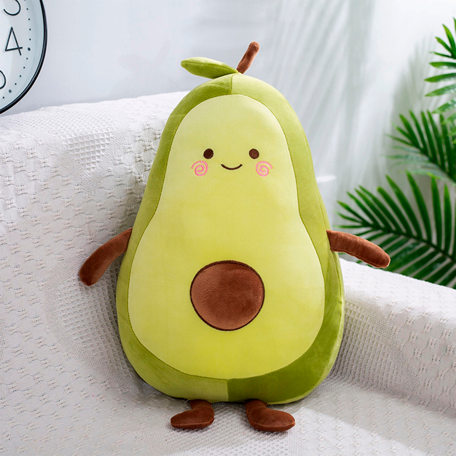 Cuscino extra morbido e soffice design avocado felice. 35 cm.