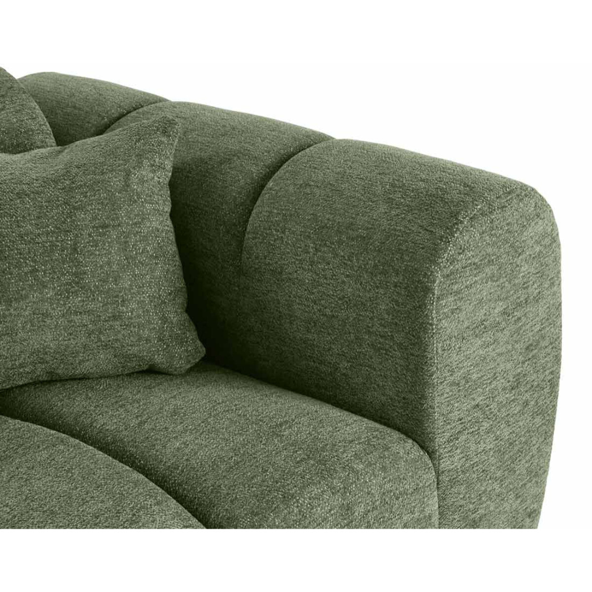 Curtis - canapé d'angle gauche 4 places en tissu texturé - Vert