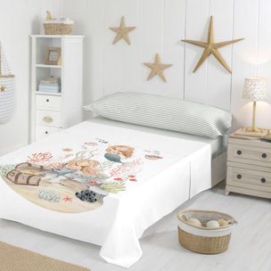 Cool Kids - Juego de Sábanas Estampadas - Infantil - Incluye 1 Funda de Almohada + 1 Sábana Bajera - 100% Algodón - Athina