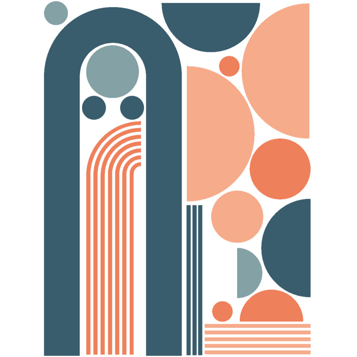 Papier peint - Ambiance Sticker - ARCHES ART MODERNE ET DEMI CERCLES - Intissé - 160x120cm