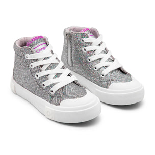 Zapatillas Altas Glitter Gris