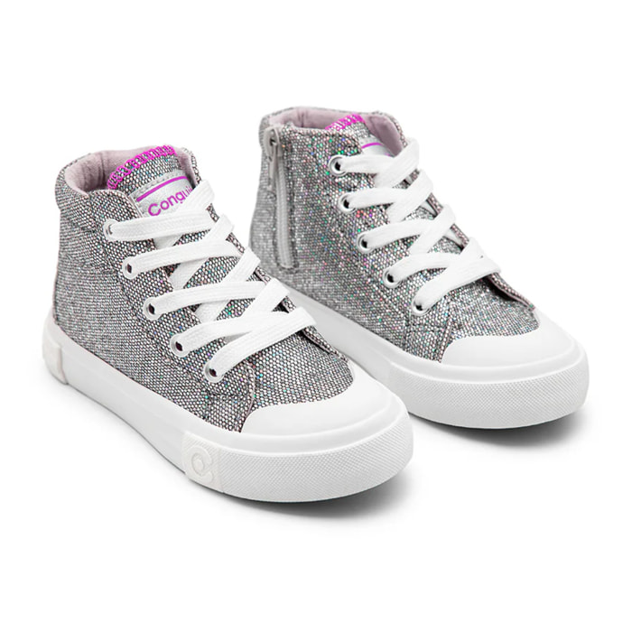 Zapatillas Altas Glitter Gris