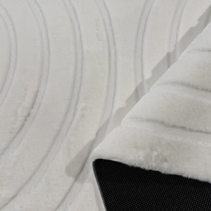 Tapis salon, faux uni sobre, texture en relief