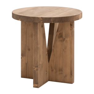 Table de chevet en bois massif en ton chêne foncé de 40x40cm Hauteur: 40 Longueur: 40 Largeur: 40