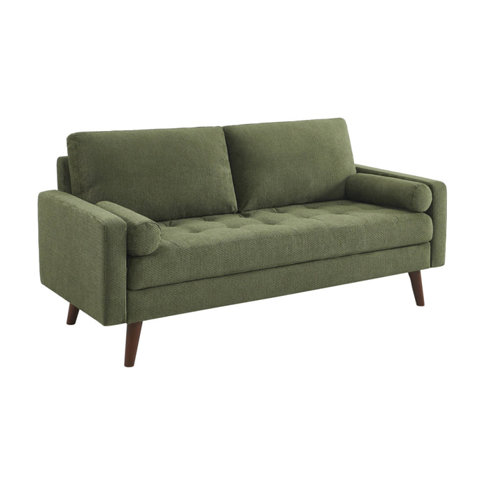 Canapé tissu chenille capitonné 3 places IVAR