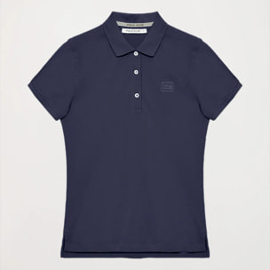 Polo a maniche corte piquet blu scuro con logo Polo Club