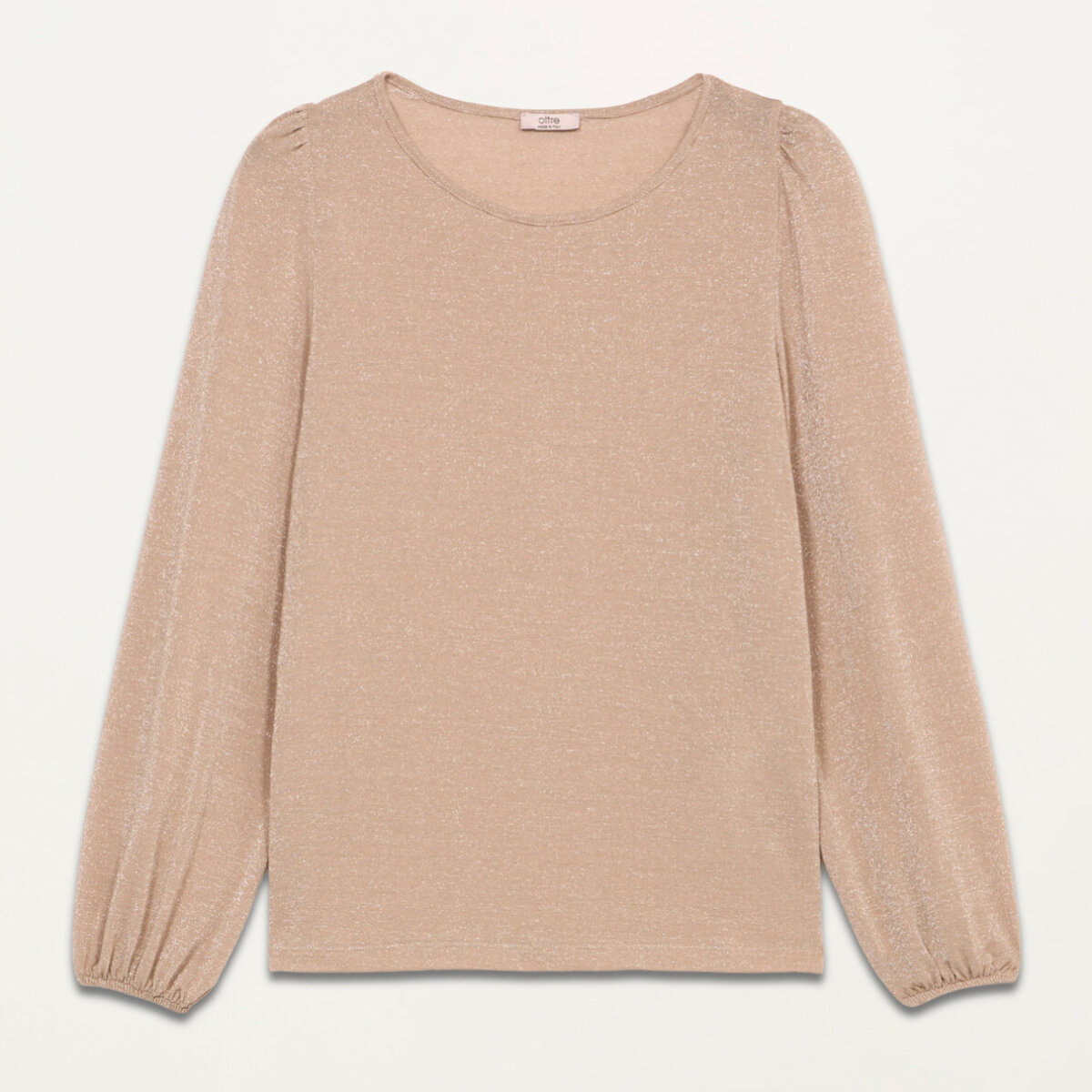 Oltre - T-shirt lurex maniche lunghe - Oro