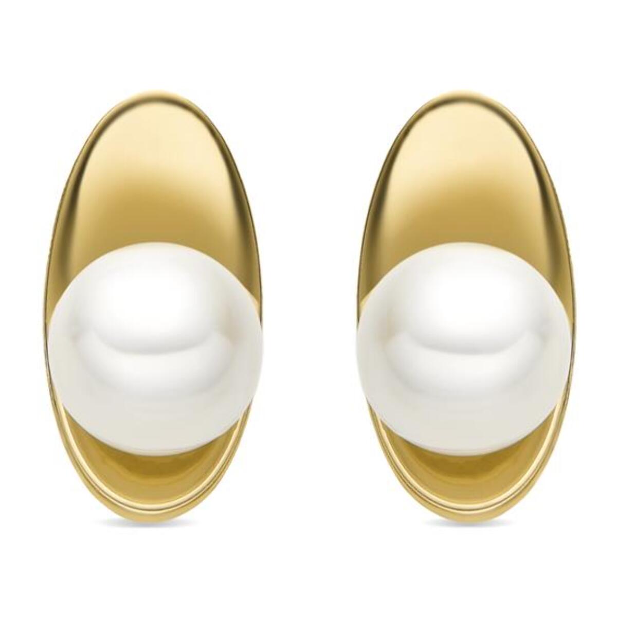 Pendientes con Perla Blanca acabado oro 18k