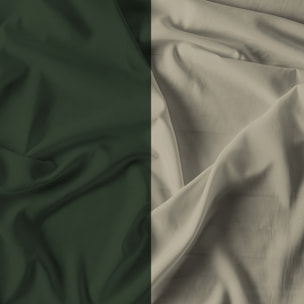 COMPLETO LETTO NATURAL COLOR, 100% Cotone, Made in Italy - VERDE OLIVA/TORTORA