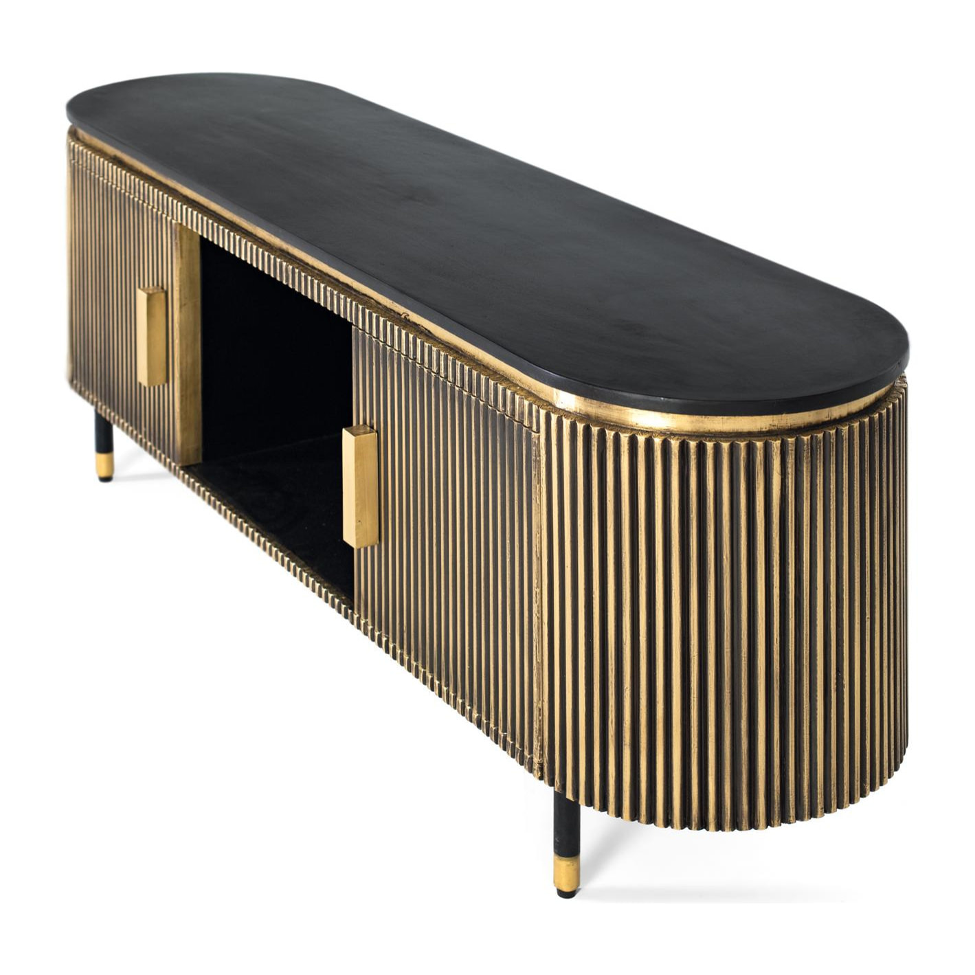 Mueble TV de Madera de Mango 150 Cm Estilo Clásico Moderno