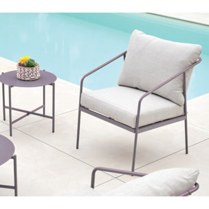 Salon de jardin en acier - 4 places - Anthracite - CAP FERRET