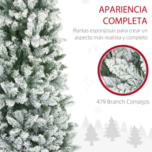 Árbol de Navidad 180 cm Árbol de Navidad Artificial Nevado con 479 Ramas y Soporte de Metal Árbol Navideño para Salón Interior Verde