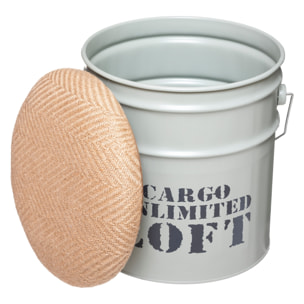 Juego de 2 pufs canister "alfred" metal