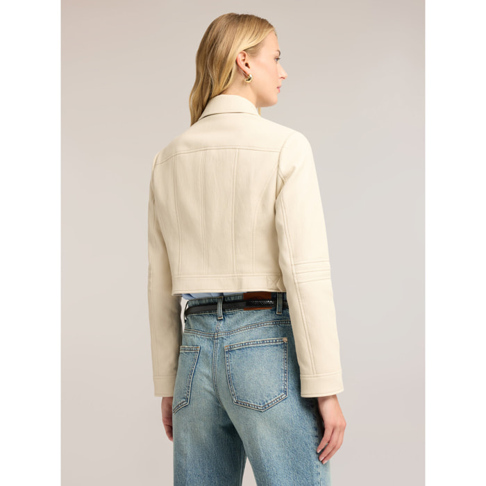 Motivi - Giacca chiodo con zip asimmetrica - Bianco