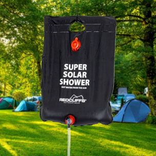 Well Home Bolsa de Ducha de Camping con Rociador de 15 Litros en color Negro