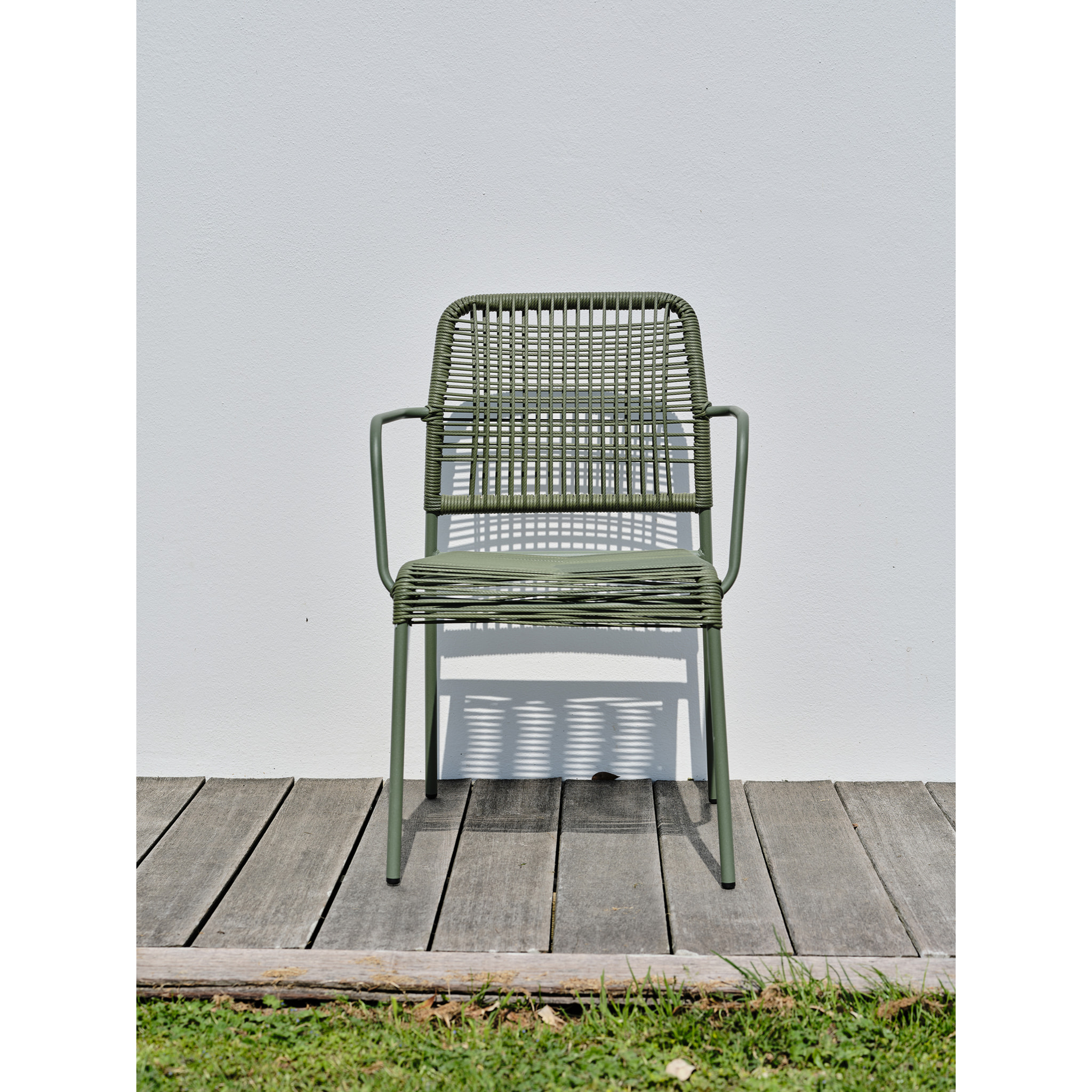 MARCEAU - Lot composé de 2 fauteuils de jardin en corde et acier