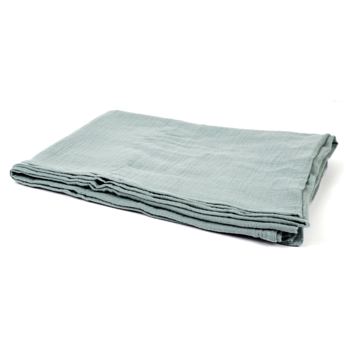 Plaid Gaze De Coton Vert Givre 120x150cm