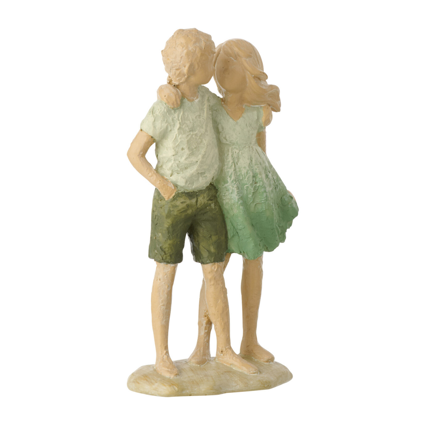 J-Line décoration Enfants Garçon + Fille - polyrésine - vert/écru