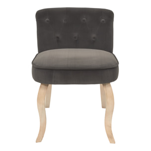 Fauteuil Eleonor Velours Gris