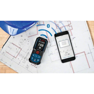 Télémètre laser GLM 50-27 CG Bluetooth - BOSCH - avec batterie 3.7V 1.0Ah A - Housse - 0601072U01