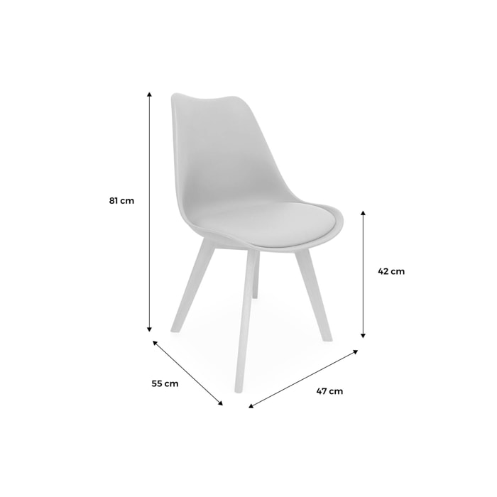 Lot de 6 chaises scandinaves. pieds bois de hêtre. chaises 1 place. terracotta