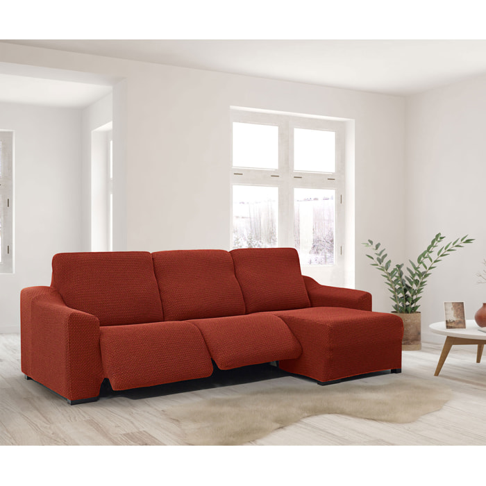 Funda para Chaise Longue derecha (visto de frente ) brazo largo SÚPER ELÁSTICA con RELAX modelo HELENA