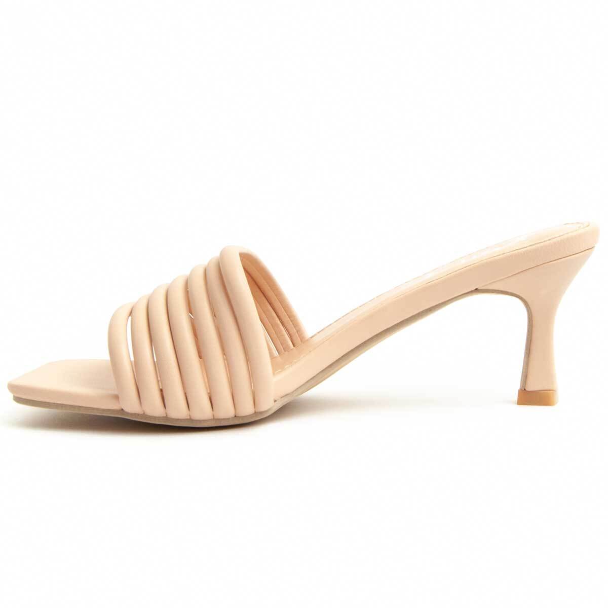 Sandalia de tacón - Beige - Altura: 7 cm