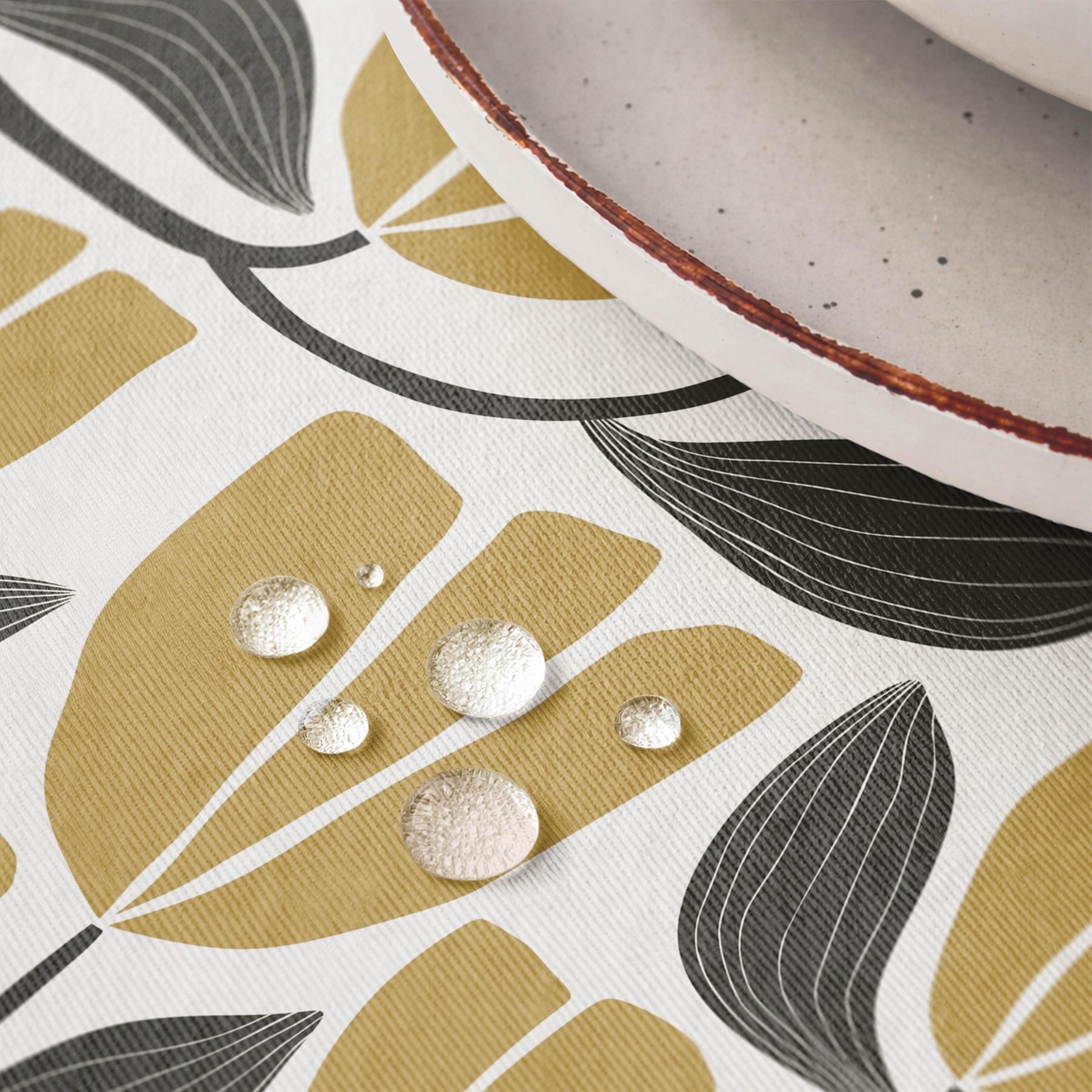 Nappe imprimée anti-taches NEKANE MUSTARD