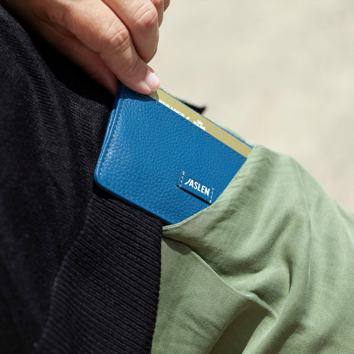 Monedero Piel Mujer Jaslen Amberes Azul