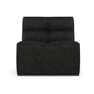 Alya - module d'assise sans accoudoir en simili - Noir