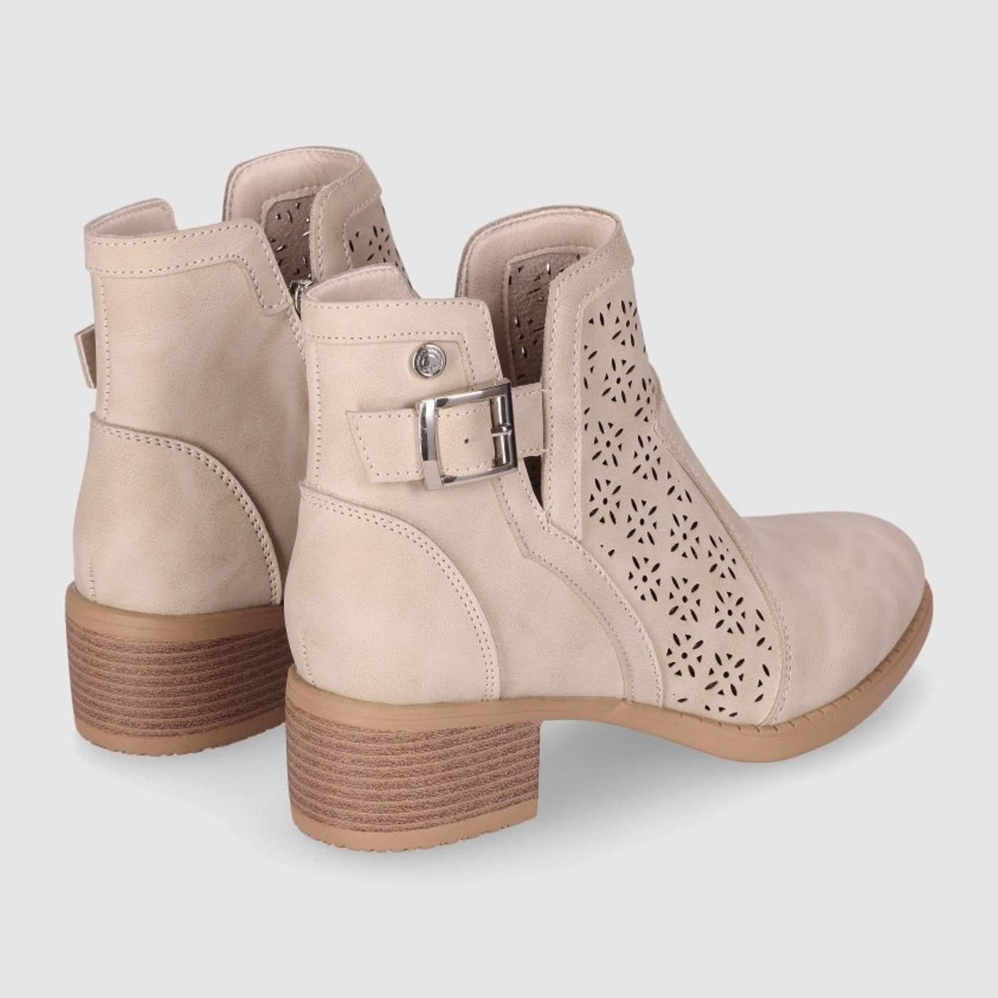 Botines - Beig - Tacón: 3 cm