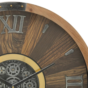 Horloge "Keane" marron D63,5cm