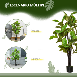 Ficus Artificial 130 cm Planta Artificial con 78 Hojas y Maceta Planta Artificial Decorativa para Interior y Exterior Hogar Salón Oficina Verde