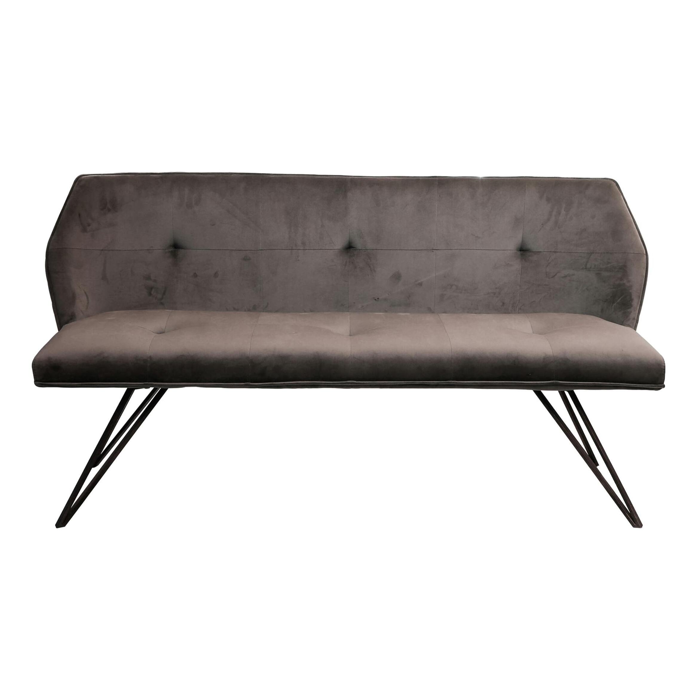 Banc de table à manger en velours gris 160 cm MELBOURNE